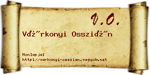 Várkonyi Osszián névjegykártya