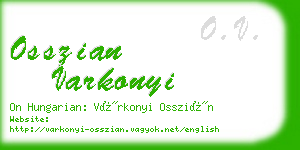 osszian varkonyi business card
